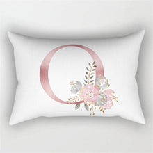 Carica l&#39;immagine nel visualizzatore della Galleria, Fodera per cuscino con lettera rosa 30x50 Federa in poliestere Cuscini del divano Cuscini decorativi Copertura Decorazione della casa Federa