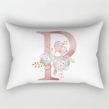Carica l&#39;immagine nel visualizzatore della Galleria, Fodera per cuscino con lettera rosa 30x50 Federa in poliestere Cuscini del divano Cuscini decorativi Copertura Decorazione della casa Federa