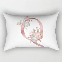 Carica l&#39;immagine nel visualizzatore della Galleria, Fodera per cuscino con lettera rosa 30x50 Federa in poliestere Cuscini del divano Cuscini decorativi Copertura Decorazione della casa Federa