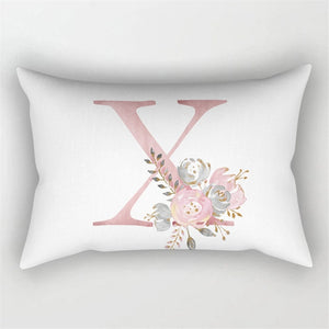 Rose lettre housse de coussin 30x50 Polyester taie d'oreiller canapé coussins décoratifs jeter oreillers couverture décoration de la maison taie d'oreiller