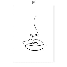 Laden Sie das Bild in den Galerie-Viewer, Abstrakte Linie Drewing Körper Gesicht Zitate Wandkunst Leinwand Malerei Nordic Poster und Drucke Wandbilder für Wohnzimmer Dekor