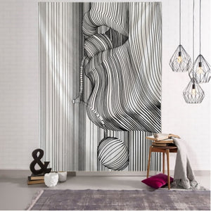 Tapiz de dibujo de línea creativa para colgar en la pared, decoración Bohemia, tapiz de pared psicodélico de beso Hippie, alfombra abstracta, tapices de tela para pared
