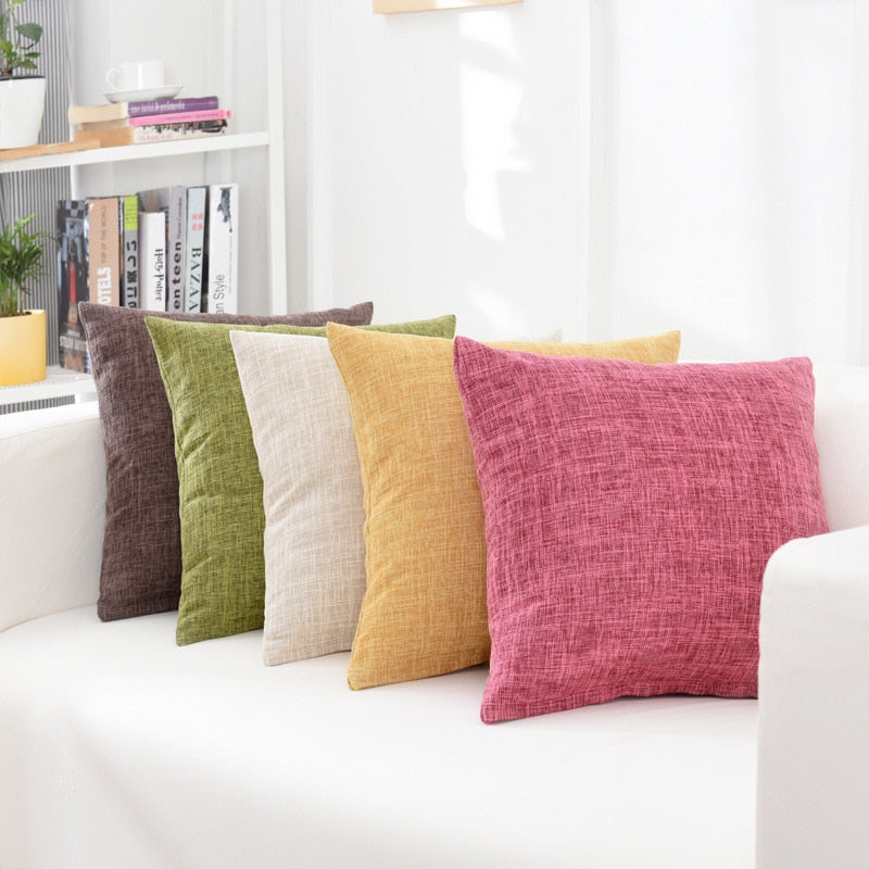 Solid Sofa Waist Cushion Cover Pillow 30x50/40x40/45x45/40x60/50x50/55x55/60x60cm Cheaper Decorative Throw Pillowcase  for Home