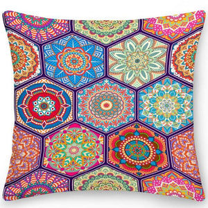 Double Sides Pillow Case Polyester Square Cushion Cover Throw Pillow Ethnic Flower Bohemian Office Sofa Pillows Home Decoration