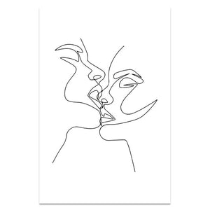 Nordic Minimalist  Figures Line Art Sexy Woman Body Nude Wall Canvas Paintings Drawing Posters Prints Decoration for Livingroom