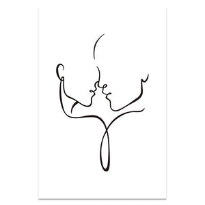 Figuras minimalistas nórdicas, arte de línea, cuerpo de mujer Sexy, pinturas en lienzo de pared desnuda, carteles de dibujo, impresiones, decoración para sala de estar