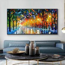 Carica l&#39;immagine nel visualizzatore della Galleria, Pittura a olio astratta moderna che cammina per strada Stampa su tela Nordic Poster Wall Art Picture For Living Room Home Decor