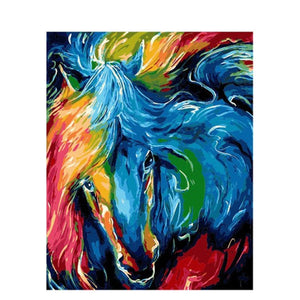 Marco de 60x75cm pintura DIY por números acrílico animales coloridos pintura al óleo pintada a mano por números para arte de decoración del hogar