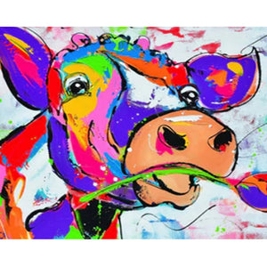 GATYZTORY 60x75 cm Cornice Pittura Fai da Te con i Numeri Acrilico Animali Colorati Dipinto a Mano Pittura ad Olio con I Numeri per La Decorazione Domestica Arte