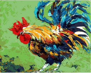 Marco de 60x75cm pintura DIY por números acrílico animales coloridos pintura al óleo pintada a mano por números para arte de decoración del hogar