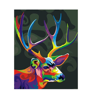GATYZTORY 60x75cm marco DIY pintura por números acrílico animales coloridos pintado a mano pintura al óleo por números para decoración del hogar arte