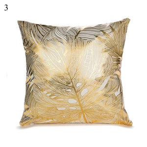 Fodera per cuscino con stampa foglie d'oro Federa in cotone per la casa Cuscino decorativo Cuscini decorativi per coprisedili per divano Federa per cuscino