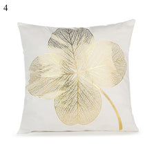 Cargar imagen en el visor de la galería, Funda de almohada con estampado de hojas doradas, funda de almohada de algodón para el hogar, cojines decorativos para sofá, fundas de asiento, funda de almohada