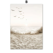 Laden Sie das Bild in den Galerie-Viewer, Strand Sanddünen Schilf Gras Vögel Abstrakte Linie Nordic Poster Wand Kunstdruck Leinwand Malerei Dekoration Bilder Für Wohnzimmer