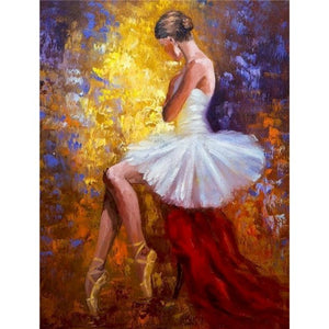 60×75cm Diy Frame Ballet Painting By Numbers Canvas Figure Oil Paint By Numbers Handpainted Diy Gift Home Wall Decor