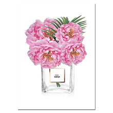 Carica l&#39;immagine nel visualizzatore della Galleria, Poster di peonia rosa e stampa di amore di arte della parete immagine di fiori su tela pittura nordica tableau murale soggiorno decorazione della parete di casa