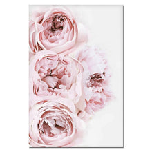 Carica l&#39;immagine nel visualizzatore della Galleria, Poster di peonia rosa e stampa di amore di arte della parete immagine di fiori su tela pittura nordica tableau murale soggiorno decorazione della parete di casa