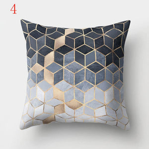 Style nordique géométrique imprimé housse de coussin Polyester taies d'oreiller pour canapé voiture noir maison taie d'oreiller décorative 45*45 cm