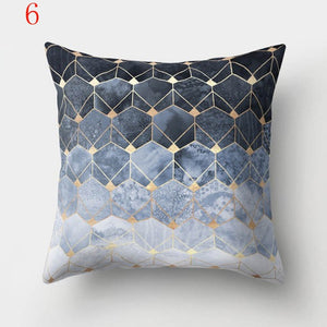 Style nordique géométrique imprimé housse de coussin Polyester taies d'oreiller pour canapé voiture noir maison taie d'oreiller décorative 45*45 cm