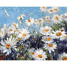 Cargar imagen en el visor de la galería, Cuadro de flores blancas con marco, pintura artesanal por números, cuadro de arte de pared moderno, pintura acrílica, regalo único para decoración del hogar, obra de arte de 40x50cm
