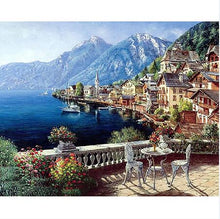 Cargar imagen en el visor de la galería, Cuadro de flores blancas con marco, pintura artesanal por números, cuadro de arte de pared moderno, pintura acrílica, regalo único para decoración del hogar, obra de arte de 40x50cm