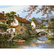 Cargar imagen en el visor de la galería, Cuadro de flores blancas con marco, pintura artesanal por números, cuadro de arte de pared moderno, pintura acrílica, regalo único para decoración del hogar, obra de arte de 40x50cm