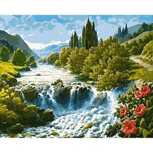 Cargar imagen en el visor de la galería, Cuadro de flores blancas con marco, pintura artesanal por números, cuadro de arte de pared moderno, pintura acrílica, regalo único para decoración del hogar, obra de arte de 40x50cm