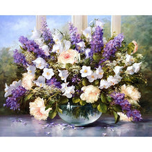 Cargar imagen en el visor de la galería, Cuadro de flores blancas con marco, pintura artesanal por números, cuadro de arte de pared moderno, pintura acrílica, regalo único para decoración del hogar, obra de arte de 40x50cm