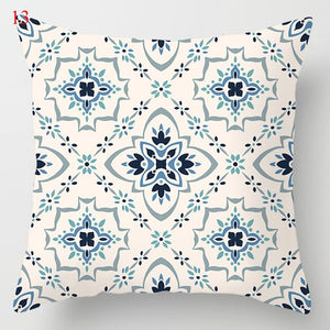 Fodera per cuscino per divano geometrica in marmo blu lago Federa decorativa in poliestere Federe per cuscini Decorazioni per la casa Federa per cuscino 45 * 45 cm