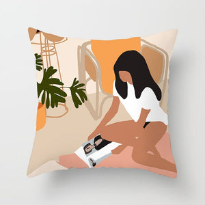 Совершенно новая скандинавская простая абстрактная линия с рисунком, наволочка Morandi, декоративная наволочка, современная гостиная, диван, декоративные подушки