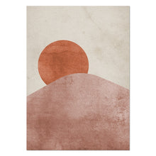 Laden Sie das Bild in den Galerie-Viewer, Abstrakte Landschaft Sonne und Mond Szene Boho Leinwanddruck Malerei Wandkunst Bilder Poster für Wohnzimmer Wohnkultur Kein Rahmen