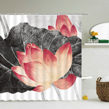 Cargar imagen en el visor de la galería, Cortinas de ducha de árbol de flores y pájaros, cortina de baño, decoración de baño impermeable con ganchos, cortina de baño con impresión 3d