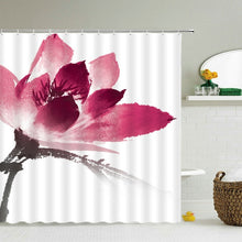 Cargar imagen en el visor de la galería, Cortinas de ducha de árbol de flores y pájaros, cortina de baño, decoración de baño impermeable con ganchos, cortina de baño con impresión 3d