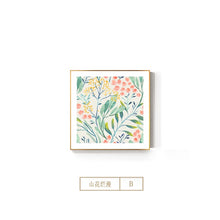 Carica l&#39;immagine nel visualizzatore della Galleria, Stile nordico Piante verdi Foglia Tela Poster Stampa Moderna Fiori rossi Wall Art Pittura Decorazione Immagini Camera dei bambini Home Decor