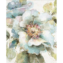 Carica l&#39;immagine nel visualizzatore della Galleria, Picture By Numbers Kit di pittura ad olio fiore bianco blu fatto a mano regalo fai da te nemico adulti bambini 60x75 cm cornice decorazione della casa