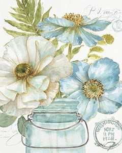 Cuadro por números, Kits de pintura al óleo de flores blancas y azules, regalo DIY hecho a mano, marco de 60x75cm para adultos y niños, decoración del hogar