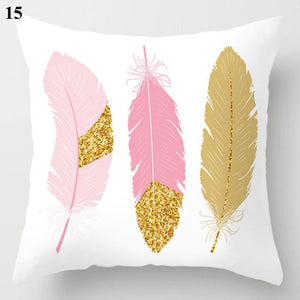 New Pink Rose Flower Feathers Cushion Cover Modern Pillow case Nordic Style Pillow Covers Decorative Sofa Throw Pillows Cover