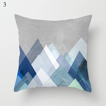 Laden Sie das Bild in den Galerie-Viewer, Seeblauer Marmor Geometrischer Sofakissenbezug Dekorativer Kissenbezug Polyester Dekokissenbezüge Wohnkultur Kissenbezug 45*45cm
