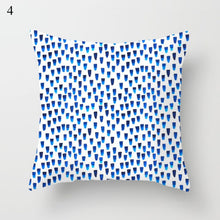 Laden Sie das Bild in den Galerie-Viewer, Seeblauer Marmor Geometrischer Sofakissenbezug Dekorativer Kissenbezug Polyester Dekokissenbezüge Wohnkultur Kissenbezug 45*45cm