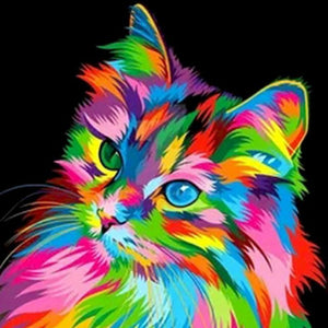 Diy Pictures By Numbers Kits For Adults Handpainted Color Cat With Butterfly Oil Painting By Number