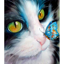 Load image into Gallery viewer, Diy Pictures By Numbers Kits For Adults Handpainted Color Cat With Butterfly Oil Painting By Number