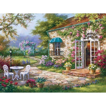 Carica l&#39;immagine nel visualizzatore della Galleria, Villa Scenario Fai da te Pittura diamante 5D Pieno tondo Mosaico in resina Paesaggio Diamante Ricamo Immagine Strass Home Decor Regalo