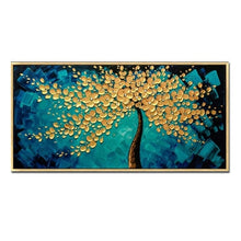 Carica l&#39;immagine nel visualizzatore della Galleria, Moderno dipinto a mano astratto grande albero dei soldi in oro fiore pittura a olio 3d su tela Home Decor immagine di arte della parete per soggiorno
