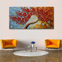 Carica l&#39;immagine nel visualizzatore della Galleria, Moderno dipinto a mano astratto grande albero dei soldi in oro fiore pittura a olio 3d su tela Home Decor immagine di arte della parete per soggiorno