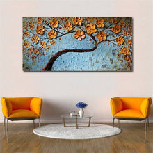 Carica l&#39;immagine nel visualizzatore della Galleria, Moderno dipinto a mano astratto grande albero dei soldi in oro fiore pittura a olio 3d su tela Home Decor immagine di arte della parete per soggiorno