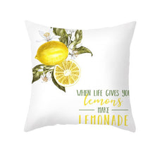 Charger l&#39;image dans la galerie, Nordique Frais Jaune Citron Imprimé Taie D&#39;oreiller Chaude Simple Polyester Coussin Cas Floral Lettres Oreillers Cas Décoratif Canapé Canapé