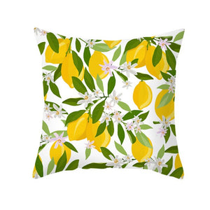 Nordic Fresh Yellow Lemon Print Pillowcase Hot Simple Polyester Cushion Case Floral Letters Pillows Case Decorative Sofa Couch