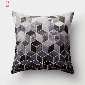 Чехол на подушку в скандинавском стиле с геометрическим принтом, полиэстеровые наволочки для дивана, автомобиля, черный домашний декоративный чехол на подушку 45*45 см