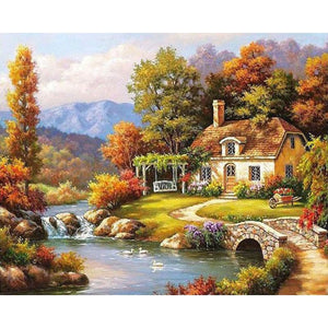 Painting By Numbers On Canvas With Frame Diy Kit For Adults Scenery Drawing Acrylic Paint Oil Picture Of Coloring By Numbers Art