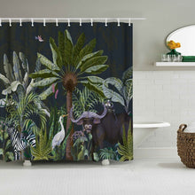 Cargar imagen en el visor de la galería, Cortinas de ducha de árbol de flores y pájaros, cortina de baño, decoración de baño impermeable con ganchos, cortina de baño con impresión 3d